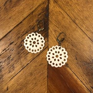 EUC Cream and Bronze Boho Chic Earrings